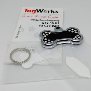 NWT TagWorks Swarovski Crystal Dog Tag